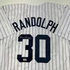 Autographed/Signed Willie Randolph New York Pinstripe Baseball Jersey Beckett BAS COA