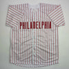 Autographed/Signed Cristopher Sanchez Philadelphia Pinstripe Baseball Jersey Beckett BAS COA by Hall of Fame Sports Memorabilia