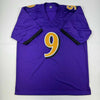 Autographed/Signed Justin Tucker Baltimore Purple Color Rush Football Jersey JSA COA