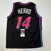 Autographed/Signed Tyler Herro Miami Black Vice City Basketball Jersey JSA COA