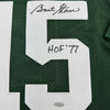 Autographed/Signed Bart Starr "HOF 77" Green Bay Green Football Jersey Steiner COA