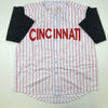Autographed/Signed Pete Rose Cincinnati Pinstripe Baseball Jersey Athlete Hologram COA Holo
