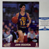Autographed/Signed John Stockton Utah Jazz 8x10 Basketball Photo Beckett BAS COA