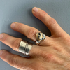 White Buffalo Turquoise Petite Ring | Gold Fill Bezel Sterling Silver Band | Stand Collection by mend metalworks