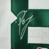 Framed Autographed/Signed Kristaps Porzingis 35x39 Boston White Basketball Jersey JSA COA
