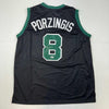 Autographed/Signed Kristaps Porzingis Boston Black Basketball Jersey JSA COA