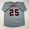 Autographed/Signed Jim Abbott California Grey Baseball Jersey Beckett BAS Holo