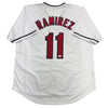 Autographed/Signed Jose Ramirez Cleveland White Baseball Jersey JSA COA