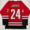 Autographed/Signed Seth Jarvis Carolina Red Hockey Jersey Beckett BAS COA by Hall of Fame Sports Memorabilia