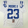 Autographed/Signed Kenny Moore II Indianapolis White Football Jersey JSA COA