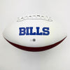 Autographed/Signed James Cook Buffalo Bills Full Size FS White Panel Logo Football JSA COA