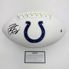 Autographed/Signed Peyton Manning Indianapolis Colts Full Size F/S White Panel Logo Football Steiner Sports COA