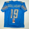 Autographed/Signed Kenny Golladay Detroit Blue Football Jersey JSA COA
