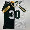 Autographed/Signed John Kuhn Green Bay Split Green/White Football Jersey JSA COA