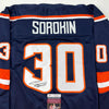 Autographed/Signed Ilya Sorokin New York Blue Reverse Retro Hockey Jersey JSA COA