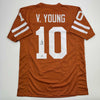 Autographed/Signed Vince Young Texas Orange College Football Jersey Beckett BAS COA