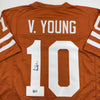 Autographed/Signed Vince Young Texas Orange College Football Jersey Beckett BAS COA