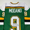 Autographed/Signed Mike Modano Minnesota Green Hockey Jersey Beckett BAS COA