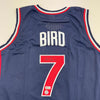 Autographed/Signed Larry Bird United States USA Blue 1992 Dream Team Basketball Jersey Beckett BAS COA