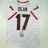 Autographed/Signed Nakobe Dean Georgia White College Football Jersey JSA COA