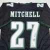 Autographed/Signed Quinyon Mitchell Philadelphia Black Football Jersey JSA COA