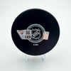 Autographed/Signed Macklin Celebrini San Jose Sharks Logo Hockey Puck Fanatics COA