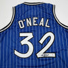 Autographed/Signed Shaquille Shaq O'Neal Orlando Blue Pinstripe Basketball Jersey PSA/DNA COA by Hall of Fame Sports Memorabilia