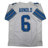 Autographed/Signed Terrion Arnold Detroit White Football Jersey Beckett BAS COA by Hall of Fame Sports Memorabilia