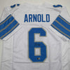 Autographed/Signed Terrion Arnold Detroit White Football Jersey Beckett BAS COA by Hall of Fame Sports Memorabilia