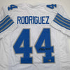 Autographed/Signed Malcolm Rodriguez Detroit White Football Jersey Beckett BAS COA by Hall of Fame Sports Memorabilia