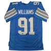 Autographed/Signed Tyleik Williams Detroit Blue Football Jersey Beckett BAS COA by Hall of Fame Sports Memorabilia