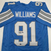 Autographed/Signed Tyleik Williams Detroit Blue Football Jersey Beckett BAS COA by Hall of Fame Sports Memorabilia