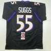 Autographed/Signed Terrell Suggs Baltimore Black Football Jersey JSA COA by Hall of Fame Sports Memorabilia