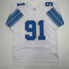 Autographed/Signed Tyleik Williams Detroit White Football Jersey Beckett BAS COA by Hall of Fame Sports Memorabilia