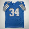 Autographed/Signed Alex Anzalone Detroit Blue Football Jersey Beckett BAS COA by Hall of Fame Sports Memorabilia