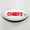 Autographed/Signed Patrick Mahomes Kansas City Chiefs Full Size F/S White Panel Logo Football Fanatics COA