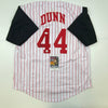Autographed/Signed Adam Dunn Cincinnati Pinstripe Baseball Jersey JSA COA
