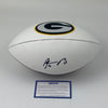 Autographed/Signed Aaron Rodgers Green Bay Packers Full Size F/S White Panel Logo Football Steiner Sports COA