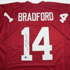 Autographed/Signed Sam Bradford Oklahoma Red College Football Jersey Beckett BAS COA by Hall of Fame Sports Memorabilia