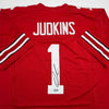 Autographed/Signed Quinshon Judkins Ohio State Red College Football Jersey Beckett BAS COA by Hall of Fame Sports Memorabilia