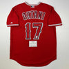 Autographed/Signed Shohei Ohtani Los Angeles Angels of Anaheim Red Majestic Authentic Baseball Jersey Fanatics COA