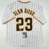 Autographed/Signed Fernando Tatis Jr. Slam Diego San Pinstripe Baseball Jersey JSA COA
