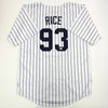 FADED Autographed/Signed Ben Rice New York Pinstripe Baseball Jersey JSA COA