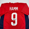 Autographed/Signed Mia Hamm Red Soccer Team USA United States World Cup Jersey Beckett BAS COA