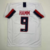 Autographed/Signed Mia Hamm White Soccer Team USA United States World Cup Jersey Beckett BAS COA