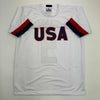 Autographed/Signed Mia Hamm White Soccer Team USA United States World Cup Jersey Beckett BAS COA