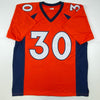 Autographed/Signed Terrell Davis HOF 17 Denver Orange Football Jersey JSA COA