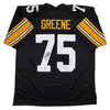 Autographed/Signed Mean Joe Greene HOF 87 Pittsburgh Black Football Jersey Beckett BAS COA by Hall of Fame Sports Memorabilia