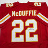 Autographed/Signed Trent McDuffie Kansas City Red Football Jersey JSA COA by Hall of Fame Sports Memorabilia