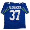 Autographed/Signed Shaun Alexander Seattle Blue Football Jersey Beckett BAS COA by Hall of Fame Sports Memorabilia